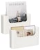 FKTXCO Wall Mount File Organizer Holder Hanging File Organizer Door Office Mail Supplies Storage Magazine Envelope Planner Wall Single Pocket Off White 2 Pack