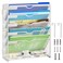 Lavatino 6Tier Hanging File Organizer Wall Mount File Holder for Mails Folders Papers Magazine Organization Vertical Document Organizer for Office Home White