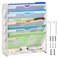 Lavatino 6Tier Hanging File Organizer Wall Mount File Holder for Mails Folders Papers Magazine Organization Vertical Document Organizer for Office Home White