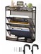 ZNMYDMT 5 Tier Mesh Wall File Organizer3 Pockets vertical Mount Hanging Organizer with TopBottom Tray 2 Hooks Wall Mount Door Hanging for Office Home
