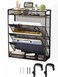 ZNMYDMT 5 Tier Mesh Wall File Organizer3 Pockets vertical Mount Hanging Organizer with TopBottom Tray 2 Hooks Wall Mount Door Hanging for Office Home