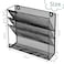 ideallife 3 Pockets Mesh Wall File Holder Organizer with Bottom Flat Tray Office Hanging File Folder Magazine Rack Nametag Label Hooks Set Included Black