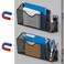 JANE EYRE Magnetic File Holder 2pcs Hanging File Organizer Magazine Document Paper Holders with 2pcs Pen Holders for Classroom Cabinets OfficeNo DrillingBLACK