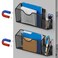 JANE EYRE Magnetic File Holder 2pcs Hanging File Organizer Magazine Document Paper Holders with 2pcs Pen Holders for Classroom Cabinets OfficeNo DrillingBLACK