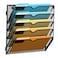 SUPEASY 5 Tier Wall File Organizer Hanging Wall Mounted Mail Organizer with Label Slots Metal Mesh File Holder Magazine Rack for Office Home School or Classroom Black