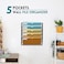 SUPEASY 5 Tier Wall File Organizer Hanging Wall Mounted Mail Organizer with Label Slots Metal Mesh File Holder Magazine Rack for Office Home School or Classroom Black
