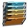 SUPEASY 5 Tier Wall File Organizer Hanging Wall Mounted Mail Organizer with Label Slots Metal Mesh File Holder Magazine Rack for Office Home School or Classroom Black