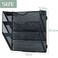 IOUGDSEC 3 Tier Mesh Hanging File Organizer Vertical Wall File Organizer Wall File Holder for Office School Home Black