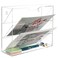 Aphbrada Hanging Wall File Organizer with 4 Pocket Tier Acrylic Vertical Mail File Folder Holder Wall Mount Mail Magazine Rack with Bottom Tray for Office Home Countertop Clear