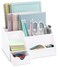 My Space Organizers White Desktop Organizer 9 Compartment Office Desk Accessories Organizer Pen Holder