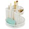 Annova Mesh Desk Organizer Rotate with 6 Compartments Round Spinning Tidy CandyPen Holder Desk Accessories Office Art Supply Storage Classroom Home White