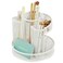 Annova Mesh Desk Organizer Rotate with 6 Compartments Round Spinning Tidy CandyPen Holder Desk Accessories Office Art Supply Storage Classroom Home White