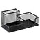 OLIREXD Corner Cabin Mesh Desk Office Organizer for Paper Clip Mesh Desk Organizer 3 in 1 Metal Pen Holder Office Supplies Caddy for Paper Clip Sticky Note Pen3 Compartments Black