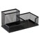 OLIREXD Corner Cabin Mesh Desk Office Organizer for Paper Clip Mesh Desk Organizer 3 in 1 Metal Pen Holder Office Supplies Caddy for Paper Clip Sticky Note Pen3 Compartments Black
