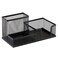 OLIREXD Corner Cabin Mesh Desk Office Organizer for Paper Clip Mesh Desk Organizer 3 in 1 Metal Pen Holder Office Supplies Caddy for Paper Clip Sticky Note Pen3 Compartments Black