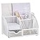 Annova Mesh Desk Organizer Office with 7 Compartments DrawerDesk Tidy CandyPen HolderMultifunctional Organizer White