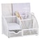 Annova Mesh Desk Organizer Office with 7 Compartments DrawerDesk Tidy CandyPen HolderMultifunctional Organizer White
