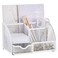 Annova Mesh Desk Organizer Office with 7 Compartments DrawerDesk Tidy CandyPen HolderMultifunctional Organizer White