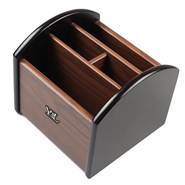 YCL YUCHUNLIN Rotating remote control holder pen holder for deskWooden remote storage OrganizerTV remote control caddyYCL872R Pen container