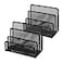 CSYLX Desk Mail Organizer Small File Letter Holder Metal Mesh Desktop Storage for Home or Office Desk 2 Pack Black