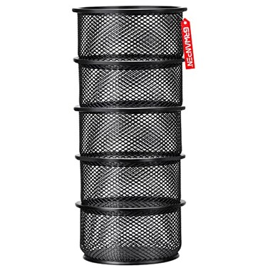 grwanpen5Pack Stackable Mesh Desk Organizer Bins Durable Storage Containers for Paper Clips Rubber Bands and Office Supplies Black