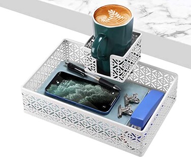Aurynns Under Desk Drawer Organizer Clipon Cup Holder Under Desk Storage Drawers Rotated Under Table Drawer for Desk Organizer Clamp Phone Holder Paper Drawer White