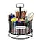 Marbrasse Mesh Desk Organizer 360Degree Rotating MultiFunctional Pen Holder 4 Compartments Desktop Stationary Organizer Home Office Art Supply Storage Box Caddy Black