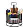 Marbrasse Mesh Desk Organizer 360Degree Rotating MultiFunctional Pen Holder 4 Compartments Desktop Stationary Organizer Home Office Art Supply Storage Box Caddy Black