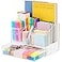 VITVITI Acrylic Desk Organizer Upgraded Clear Pencil Organizer for Desk 7 Compartments Stationary Pen Organizer Storage with Drawer for Office Supply 500 Pencils Capacity