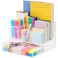 VITVITI Acrylic Desk Organizer Upgraded Clear Pencil Organizer for Desk 7 Compartments Stationary Pen Organizer Storage with Drawer for Office Supply 500 Pencils Capacity