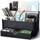 KINGFOM Desk Organizer with Drawer Multifunction Pencil Holder for Desk Desk Organizer and Accessories 5 Compartments for Home Office Supplies Black