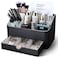 KINGFOM Desk Organizer with Drawer Multifunction Pencil Holder for Desk Desk Organizer and Accessories 5 Compartments for Home Office Supplies Black
