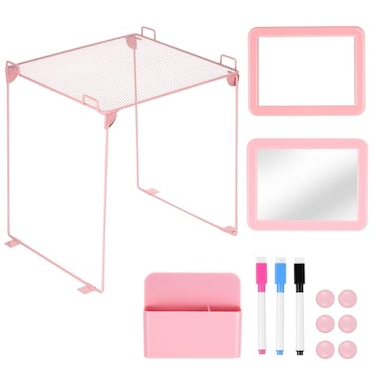 abcGoodefg Pink Locker Accessories Cute Locker Organizer Shelf Locker Decorations for Girls for School Locker with Magnetic Locker Mirror and Whiteboard Magnetic Pen Holder