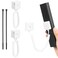 WALLFID 2Pack Magnetic Remote Control Holders with Spring Ropes Safely Secure TV Remotes Small Items WallMount with Adhesive AntiLoss Rapid Adsorption Extendable Spring White 2 Pack