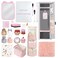 Tazimi Locker Accessories Kit with Magnetic Whiteboard Mirror Hook Rug Storage Bag Pen Holder Back to School Essentials for Girls Locker Organizer