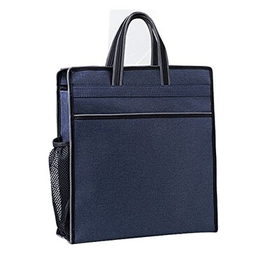 enyuwlcm Oxford Zippered Document Bag with Handle File Tote Bag Pouch for Carrying Paper Files Books Filing Folder 1 Pack Blue