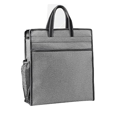 enyuwlcm Oxford Zippered Document Bag with Handle File Tote Bag Pouch for Carrying Paper Files Books Filing Folder 1 Pack Gray