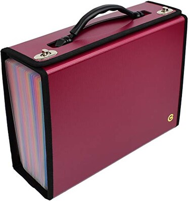 CNK Accordion File Folders with 24 Pockets Organizer for Document Paper Storage Folder Documents Expanding Binder Folio Pocket Receipt Filing Expandable Files Dividers Labels Letter Durable Handle