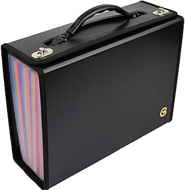 CNK Accordion File Folders with 24 Pockets Organizer for Document Paper Storage Folder Documents Expanding Binder Folio Pocket Receipt Filing Expandable Files Dividers Labels Letter Durable Handle