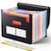 Sooez Accordion File Organizer 13 Pockets Expanding File Folder Portable Monthly Paper Bill Tax Receipt Organizer Letter A4 Size Document Holder with Blank Labels Black