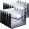 Epakh 10 Pieces Plastic File Folders Envelope Expanding File Wallet Organizer Documents Folder with Snap Closure and Pocket A4 Size Waterproof Transparent PouchBlackHorizontal