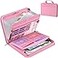 ENGPOW Accordion File OrganizerFireproof Expanding File Folder with Multi Pockets13 Pockets Document Organizer with Handle LabelsPortable Home Travel Safe Storage Folder for Letter A4 FilesPink