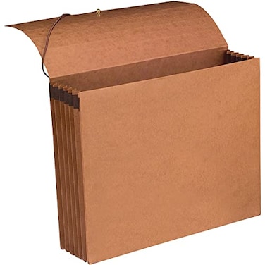 Smead 100 Recycled Expanding File Wallet with Flap and Cord Closure Reinforced 514 Expansion Letter Size Redrope 10 per Box 71198
