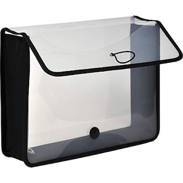 Lion ExpandNFile Poly Expanding Wallet Letter 912 inch x 12 inch 3 inch Gusset Clear 1 Wallet 48160CR