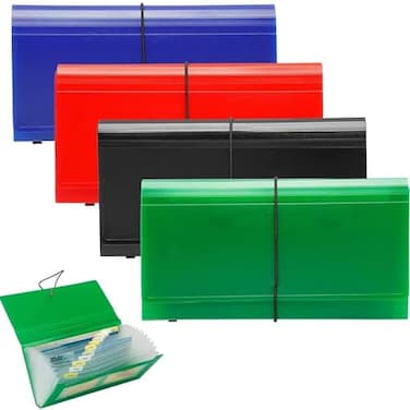 SEEKIND Expanding File Folder 4 Pack 104 55 Receipt Organizer Folder Accordion Folder Document with 13 Pocket for OfficeCardsTicketsWater Resis