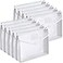 Epakh 10 Pieces Plastic File Folders Envelope Expanding File Wallet Organizer Documents Folder with Snap Closure and Pocket B4 Waterproof Transparent Pouch for School OfficeWhiteHorizontal