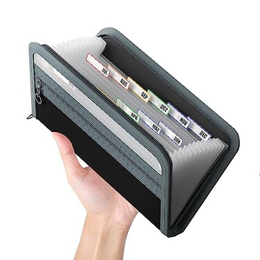 Ansook Coupon Receipt Organizer13 Pockets Small Accordian File Organizer Holder Glove Box OrganizerMonthly Budget Planner Organizer
