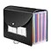 Sooez 24 Pockets Expanding File Folder with Blank Labels According File Organizer with Expandable Cover Desktop Accordion Folders Letter A4 Paper Document Storage Organizer Black
