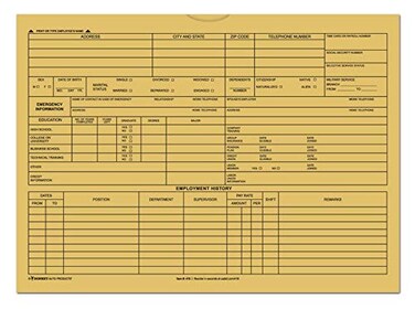 Donkey Auto Products Employee File Jacket 9 inches x 12 inches Employee History and Information Envelope 50 per Pack