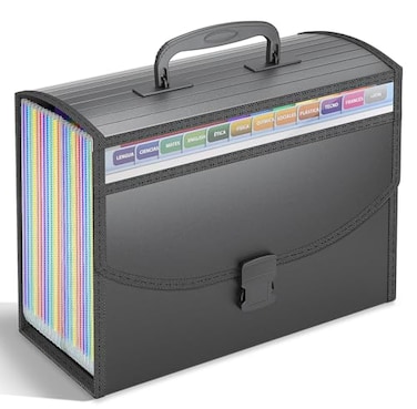 TOPCJ 25 Pockets Accordion File Organizer with HandleExpanding File Folders for Documents A4Letter Size Paperaz TabsPerfect Expandable Accordian Filing Folders with Visible Window